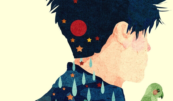 Ragazzo con stelle in testa