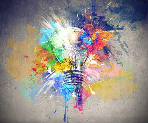 Creatività-quadro con lampadina
