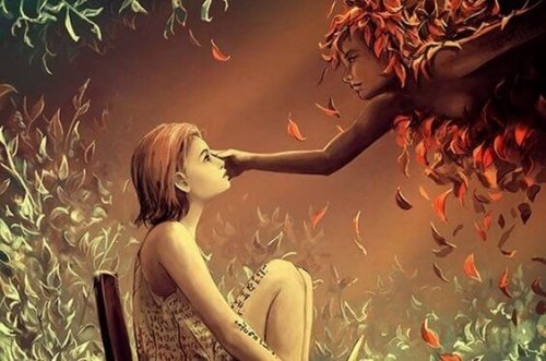 Donna che accarezza una ragazza