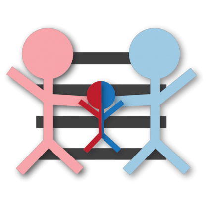 Figure stilizzate che simboleggiano la cogenitorialità