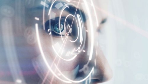 Sguardo femminile dietro a un visore