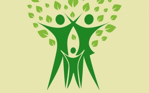 Albero con una famiglia