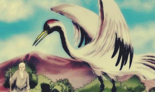 L'anziano con la gru