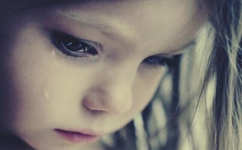 Bambina con una lacrima