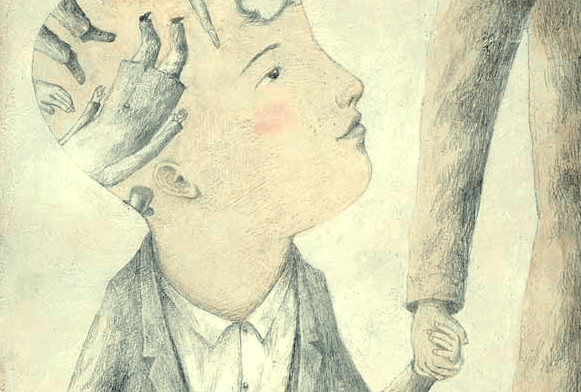 Bambino mano nella mano con il genitore