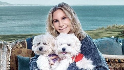 Barbra Streisand con due cani