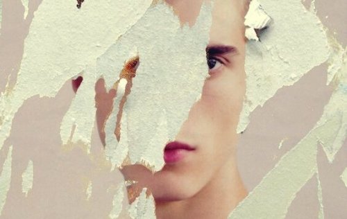 Immagine strappata di un volto