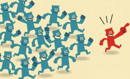 Gruppo che segue un leader