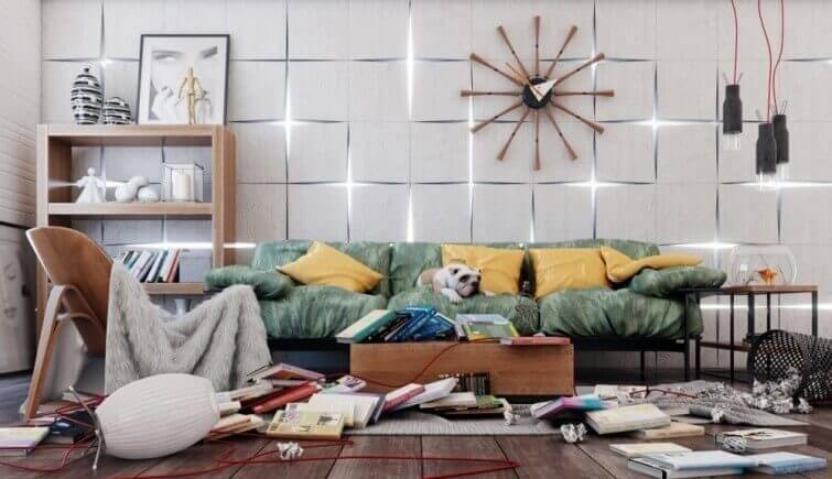 Stanza in disordine