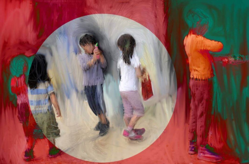 Bambini sfocati che giocano