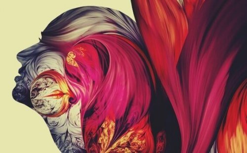 Profilo di donna con colori