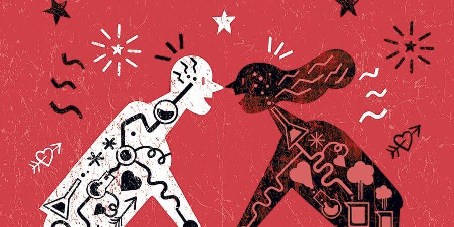 Coppia che si guarda grazie a ossitocina