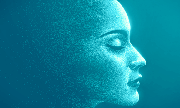 Profilo femminile celeste