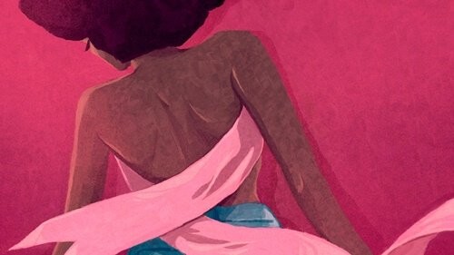 Donna con fiocco rosa