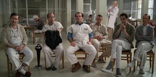 Scena di qualcuno volò sul nido del cuculo