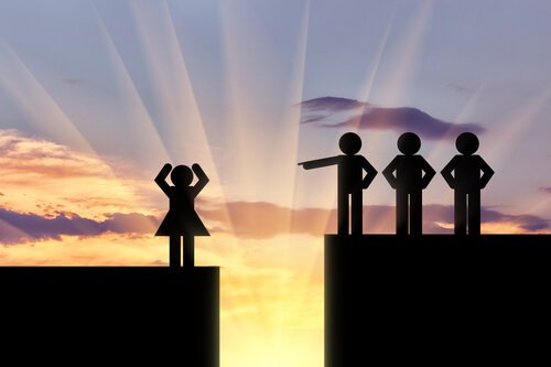 Disegno che simboleggia la discriminazione verso la leadership femminile