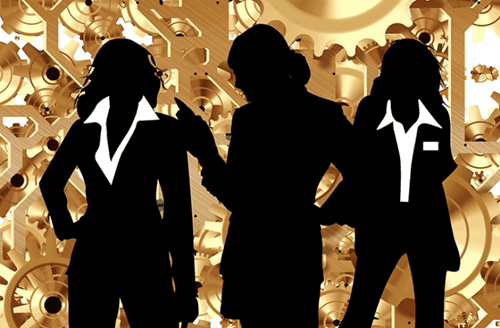 Disegno di tre donne in carriera