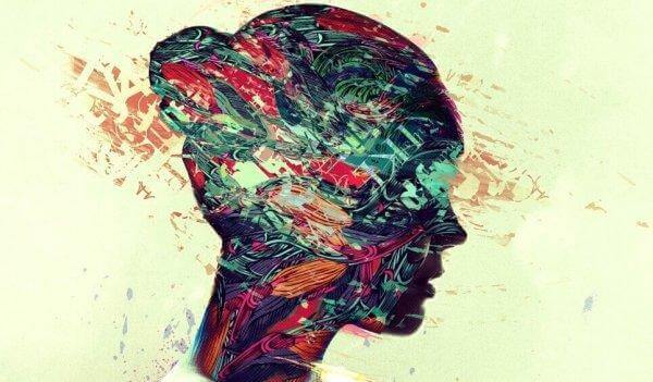 Profilo di donna colorato