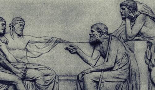 Socrate con discepoli