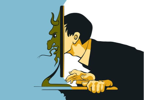 Uomo con faccia da troll