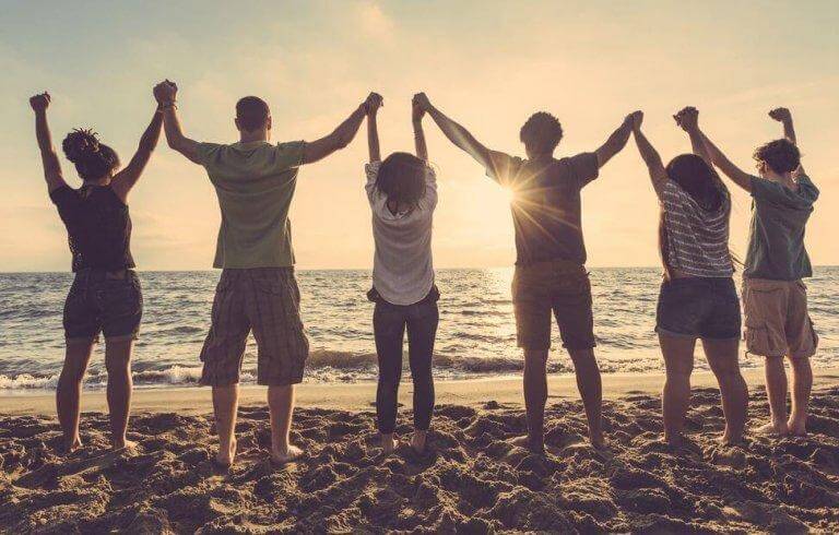 Amici sulla spiaggia essere protetti