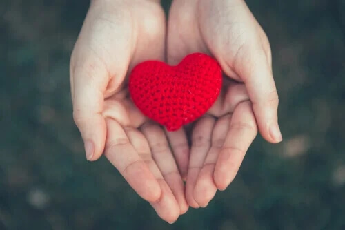 Mani che sorreggono un cuore