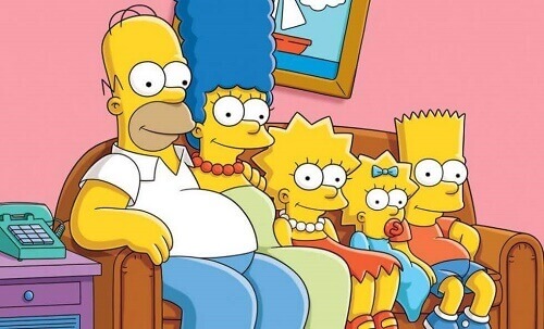I Simpson seduti sul divano