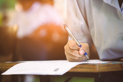 Ragazza svolge test secondo teoria di risposta all'item