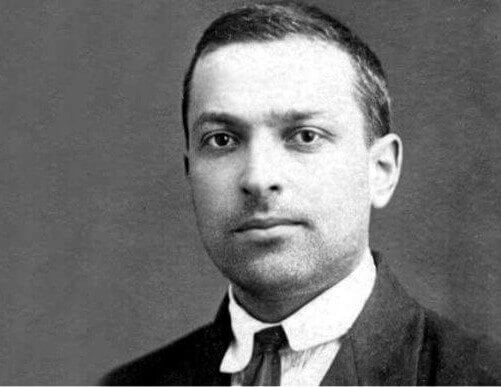 Foto in bianco e nero di Vygotskij.