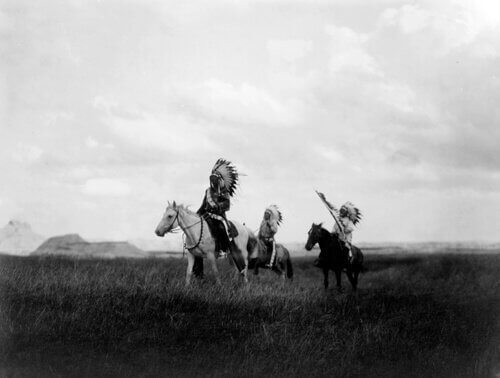 Indiani sioux a cavallo