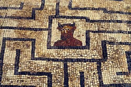 Mosaico del labirinto costruito da Dedalo