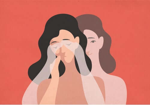 Donna triste con le mani sul viso