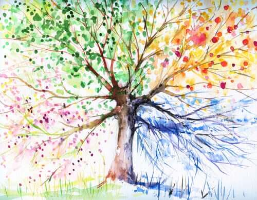 Disegno di un albero colorato