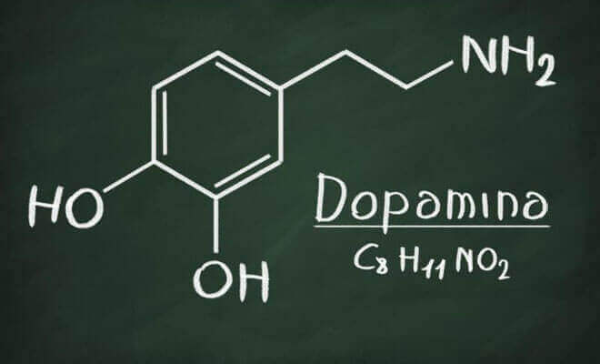 Formula chimica della dopamina tra le monoammine
