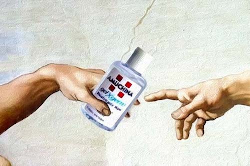 Creazione di adamo meme amuchina