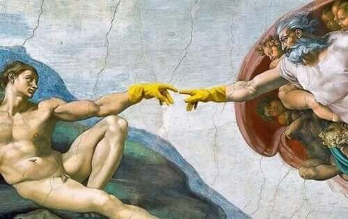 Meme sulla creazione di Adamo