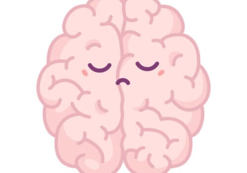 Pessimismo e aree del cervello, cervello con faccia triste