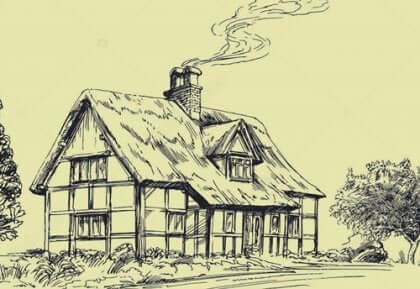 Casa con tetto di paglia