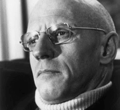 Foto in bianco e nero di Michel Foucault