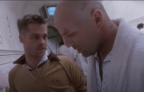 Brad Pitt e Bruce Willis in L'esercito delle 12 scimmie.