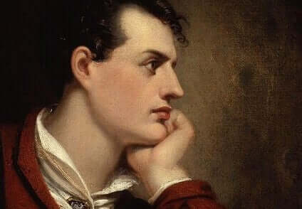 Ritratto di Lord Byron girato di profilo.