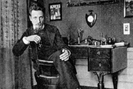 Rainer Maria Rilke nel suo studio.