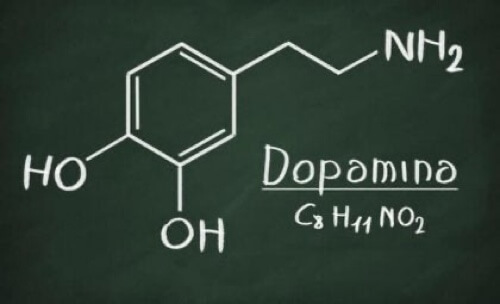 Formula chimica della dopamina.