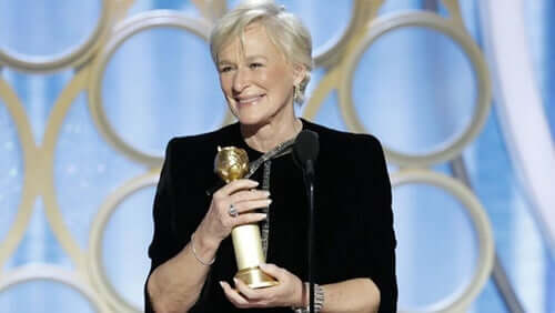 Glenn Close ai Golden Globes.
