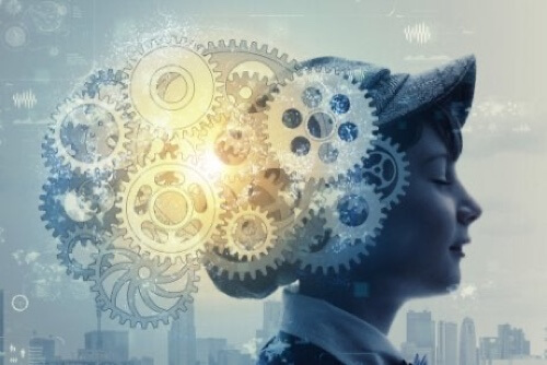 Illustrazione mente e ingranaggi.