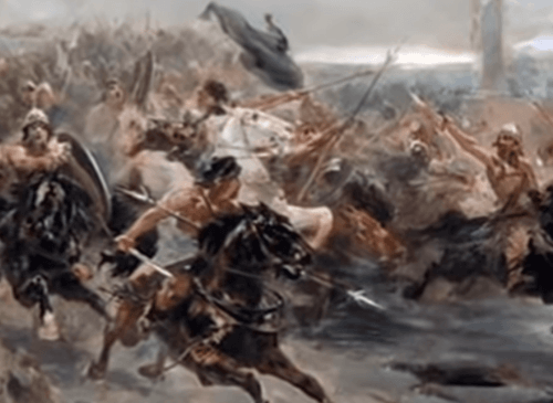 Dipinto dell'esercito unno.