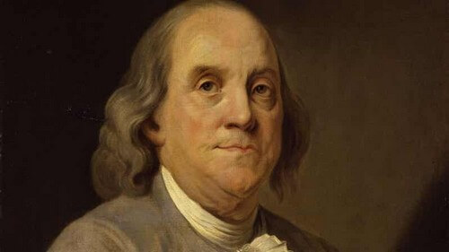 Ritratto di Benjamin Franklin.